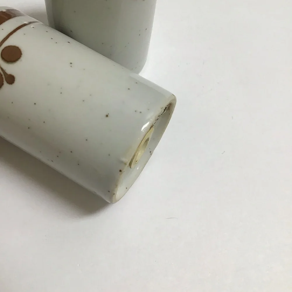 Otagiri Japan Brown Speckled Stoneware Salt & Pepper Shakers Boho Vintage Japan